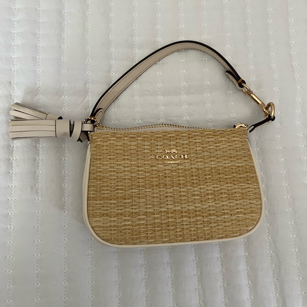 coach nolita 15in straw